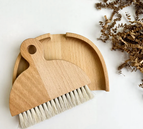 Wooden Mini Broom & Dustpan Set | Natural Bristles